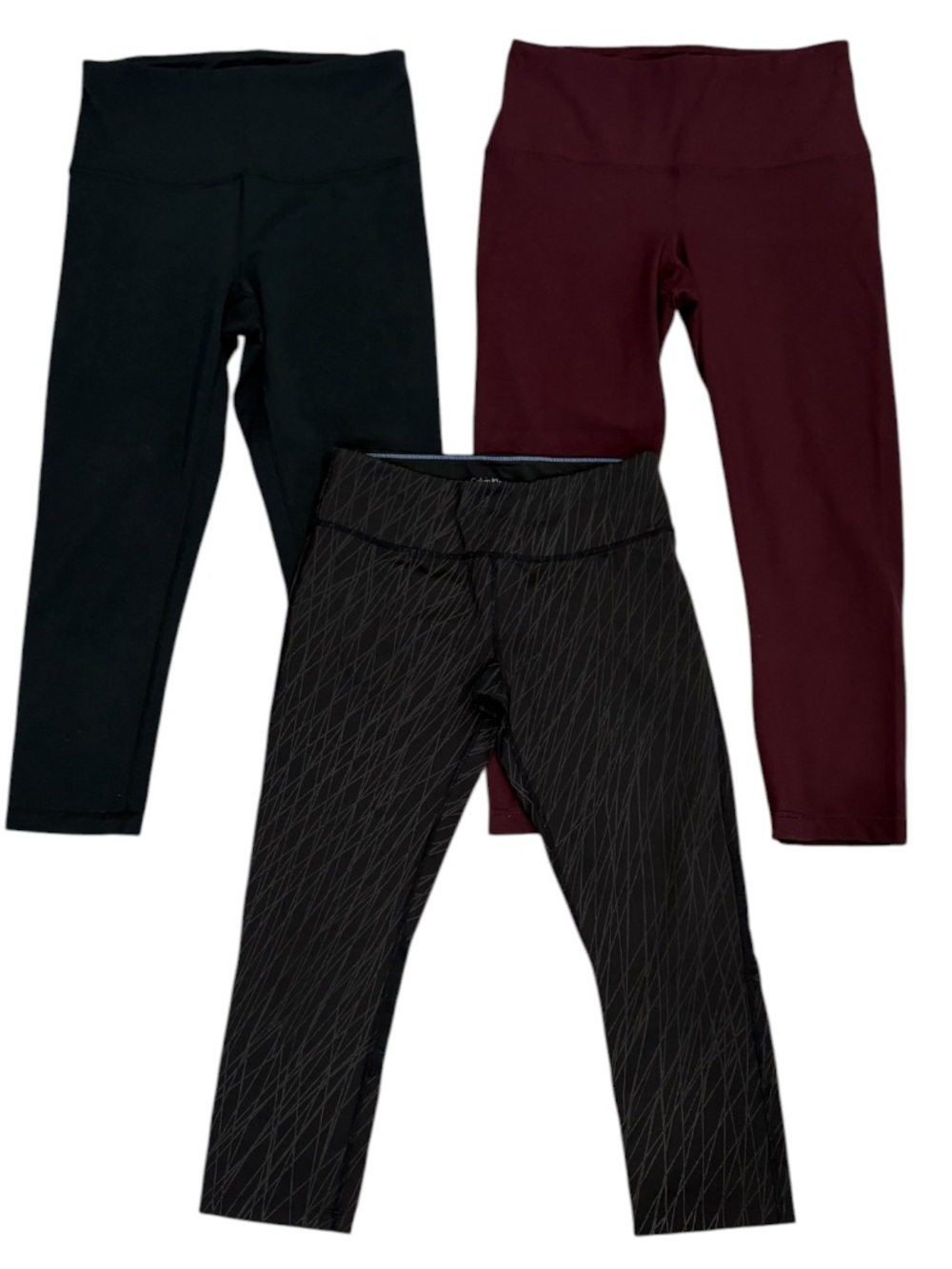 3-Pair Leggings Bundle Zella Calvin Klein Yogalicious Lux Size S 3/4 length